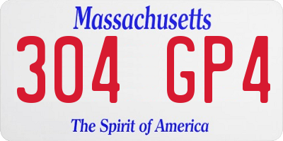 MA license plate 304GP4