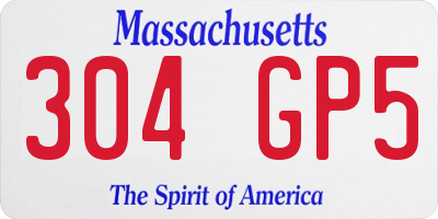 MA license plate 304GP5