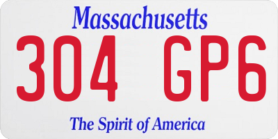 MA license plate 304GP6