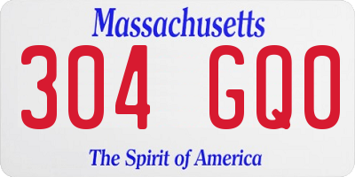 MA license plate 304GQ0