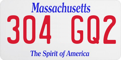 MA license plate 304GQ2