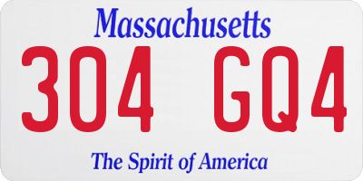 MA license plate 304GQ4