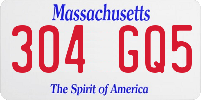 MA license plate 304GQ5
