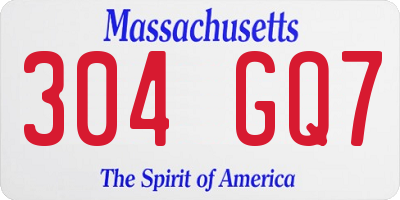 MA license plate 304GQ7