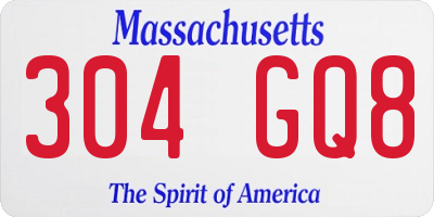 MA license plate 304GQ8