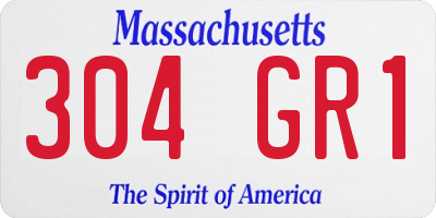 MA license plate 304GR1
