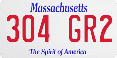 MA license plate 304GR2