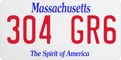 MA license plate 304GR6