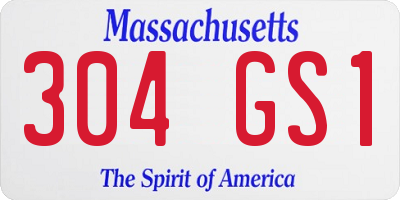 MA license plate 304GS1