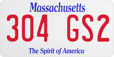 MA license plate 304GS2