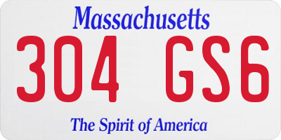 MA license plate 304GS6