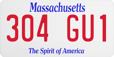 MA license plate 304GU1