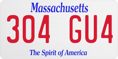 MA license plate 304GU4