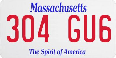 MA license plate 304GU6
