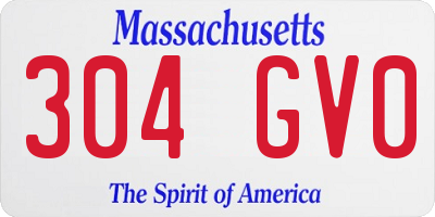 MA license plate 304GV0