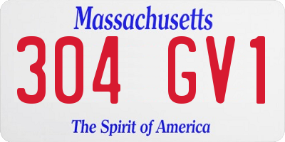 MA license plate 304GV1