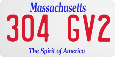 MA license plate 304GV2