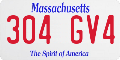 MA license plate 304GV4