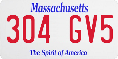 MA license plate 304GV5