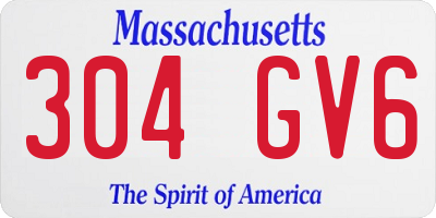 MA license plate 304GV6