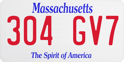 MA license plate 304GV7