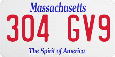 MA license plate 304GV9