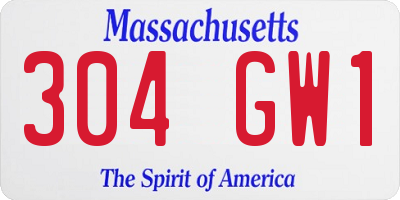 MA license plate 304GW1