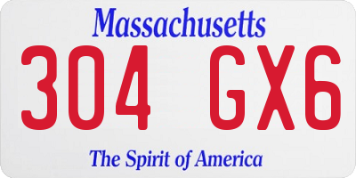 MA license plate 304GX6