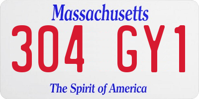 MA license plate 304GY1