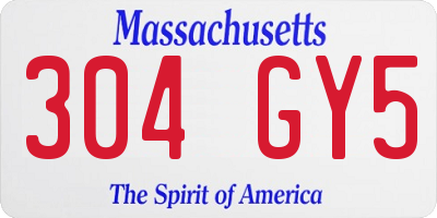 MA license plate 304GY5