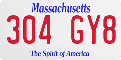 MA license plate 304GY8