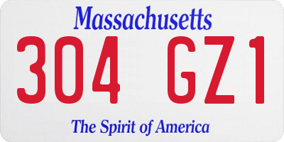 MA license plate 304GZ1