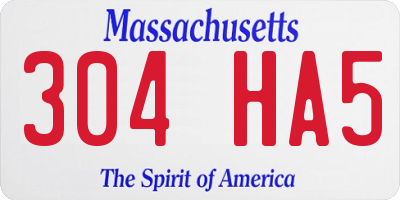 MA license plate 304HA5