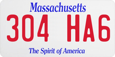 MA license plate 304HA6