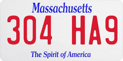 MA license plate 304HA9