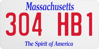 MA license plate 304HB1