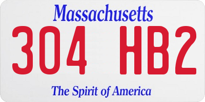 MA license plate 304HB2