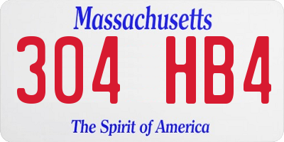 MA license plate 304HB4