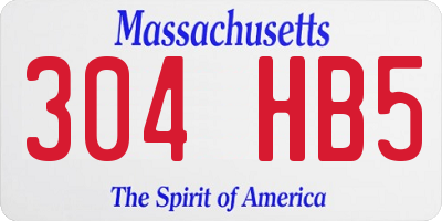 MA license plate 304HB5