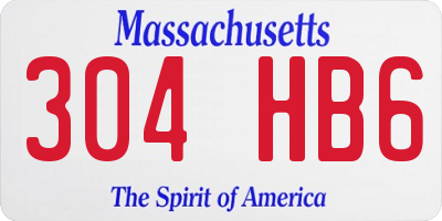 MA license plate 304HB6