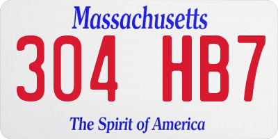MA license plate 304HB7