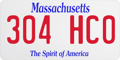 MA license plate 304HC0