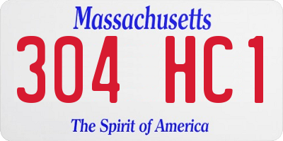 MA license plate 304HC1
