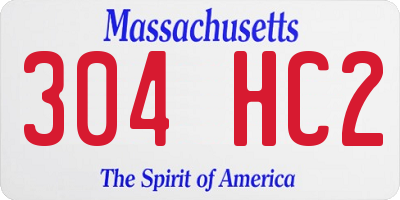MA license plate 304HC2