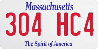 MA license plate 304HC4