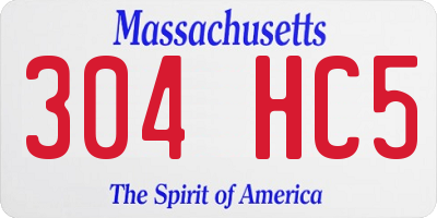 MA license plate 304HC5
