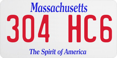 MA license plate 304HC6