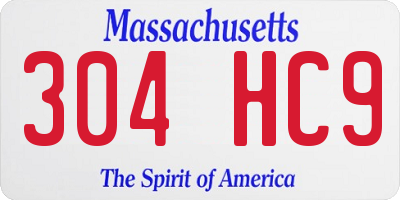 MA license plate 304HC9