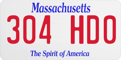MA license plate 304HD0