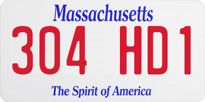 MA license plate 304HD1